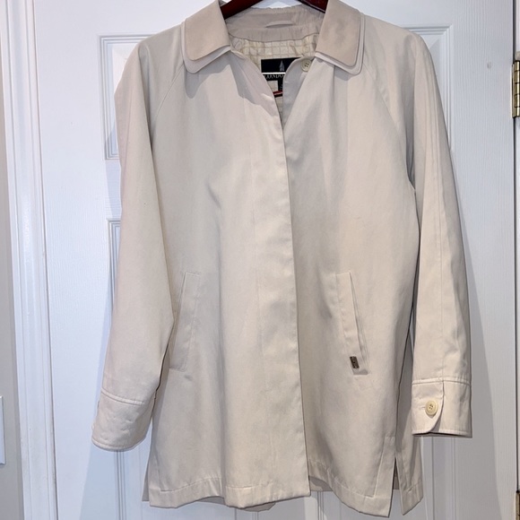London Fog Trench Walking Car Rain Coat Tan Size Large L - Picture 2 of 10